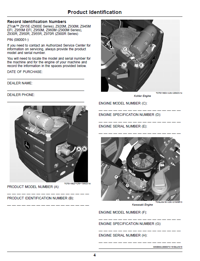 Z900E Z900M Z900R ZTrak Pro Gas Operator Manual - OMUC18439