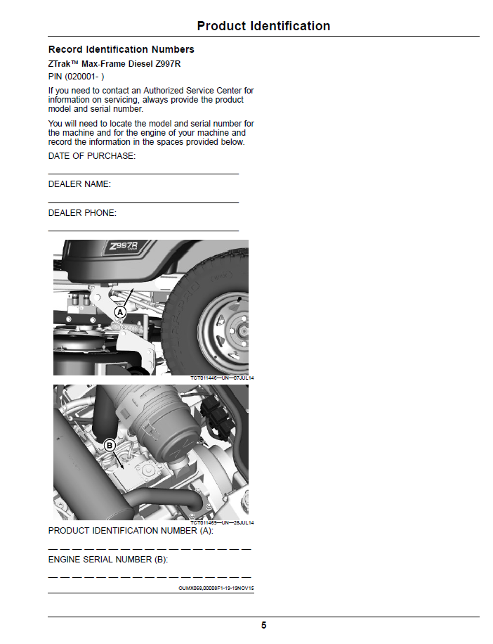 ZTrak Max-Frame Diesel Z997R Operation & Maintenance Manual